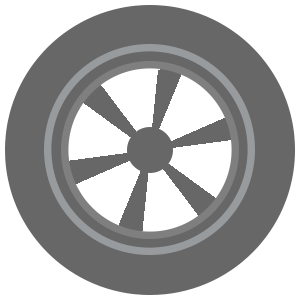 Icono de una rueda y neumático